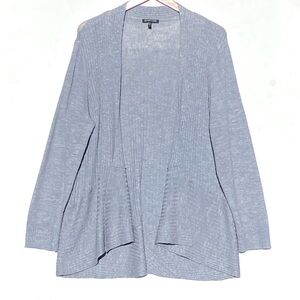 EILEEN FISHER Women’s Wool, Silk & Linen Blend Speckled Drape Front Cardigan XL